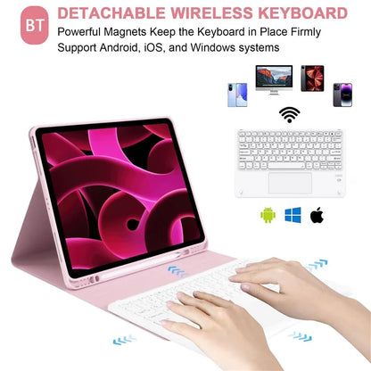 SK-1296 For iPad Pro 12.9-inch (2018) / (2020) / (2021) / (2022) Touchpad Bluetooth Keyboard with Protective Tablet Case