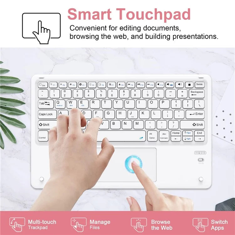 SK-1296 For iPad Pro 12.9-inch (2018) / (2020) / (2021) / (2022) Touchpad Bluetooth Keyboard with Protective Tablet Case