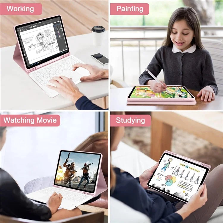 SK-1296 For iPad Pro 12.9-inch (2018) / (2020) / (2021) / (2022) Touchpad Bluetooth Keyboard with Protective Tablet Case