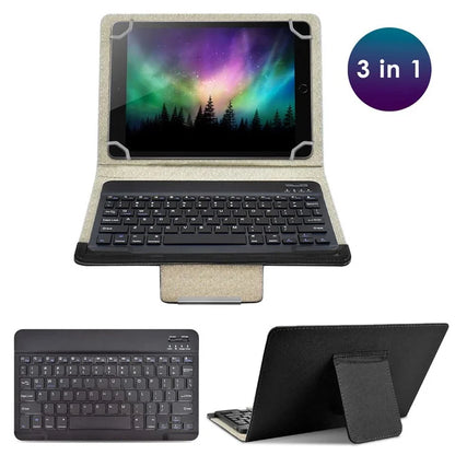 TY-3302 Universal Bluetooth Keyboards Leather Case Stand for 9 -10.9 inch Tablet