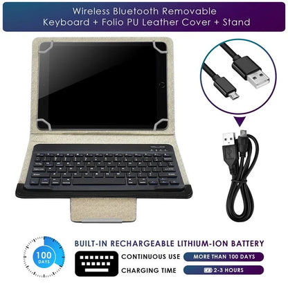 TY-3302 Universal Bluetooth Keyboards Leather Case Stand for 9 -10.9 inch Tablet