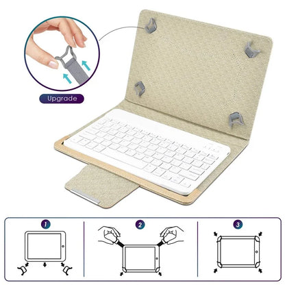 TY-3302 Universal Bluetooth Keyboards Leather Case Stand for 9 -10.9 inch Tablet