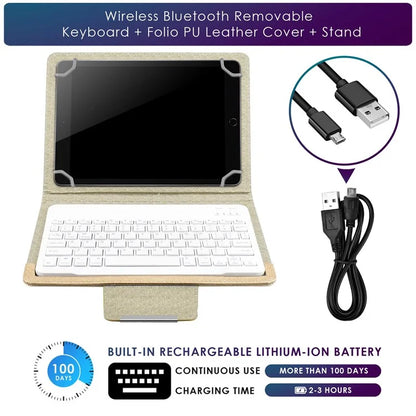 TY-3302 Universal Bluetooth Keyboards Leather Case Stand for 9 -10.9 inch Tablet