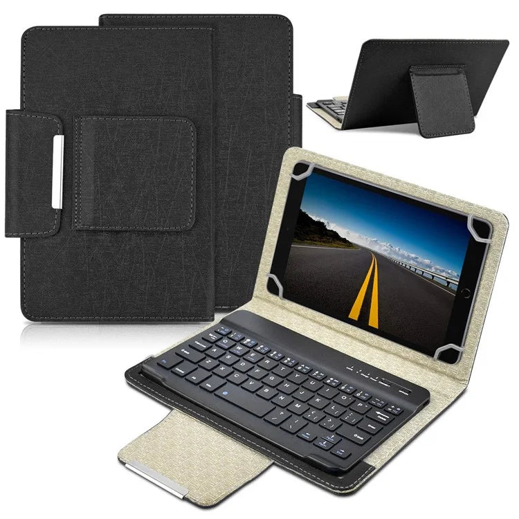 TY-3309 3 in1 Bluetooth Keyboards Tablet Leather Case Stand Cover for 7-8 inch Tablet