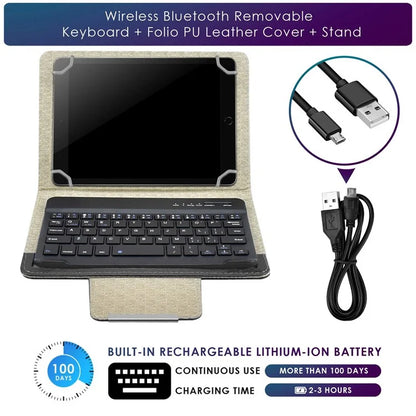 TY-3309 3 in1 Bluetooth Keyboards Tablet Leather Case Stand Cover for 7-8 inch Tablet