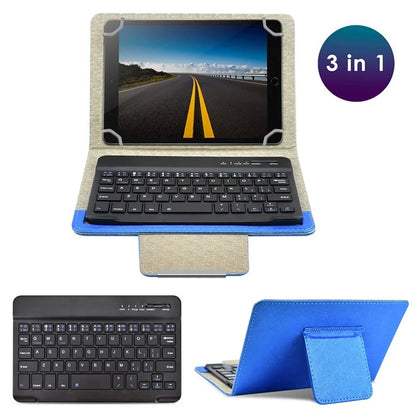 TY-3309 3 in1 Bluetooth Keyboards Tablet Leather Case Stand Cover for 7-8 inch Tablet
