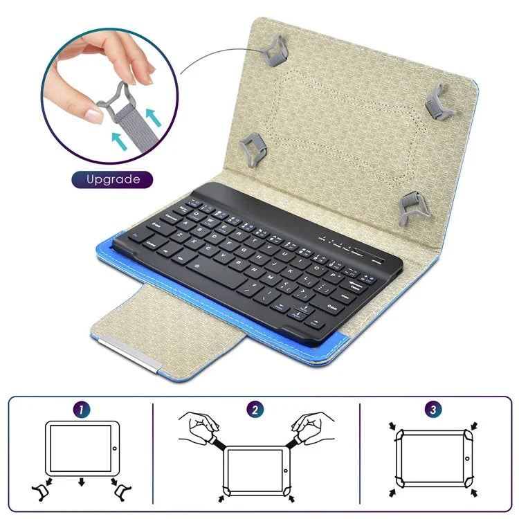 TY-3309 3 in1 Bluetooth Keyboards Tablet Leather Case Stand Cover for 7-8 inch Tablet