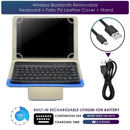 TY-3309 3 in1 Bluetooth Keyboards Tablet Leather Case Stand Cover for 7-8 inch Tablet