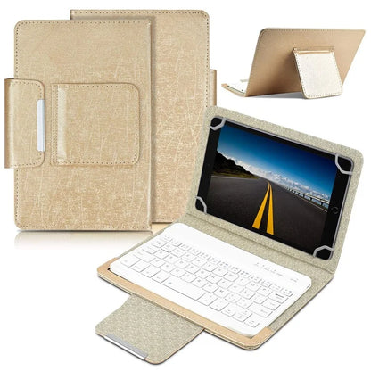 TY-3309 3 in1 Bluetooth Keyboards Tablet Leather Case Stand Cover for 7-8 inch Tablet