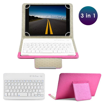 TY-3309 3 in1 Bluetooth Keyboards Tablet Leather Case Stand Cover for 7-8 inch Tablet