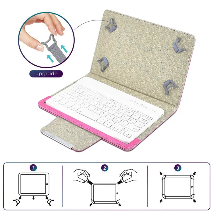TY-3309 3 in1 Bluetooth Keyboards Tablet Leather Case Stand Cover for 7-8 inch Tablet