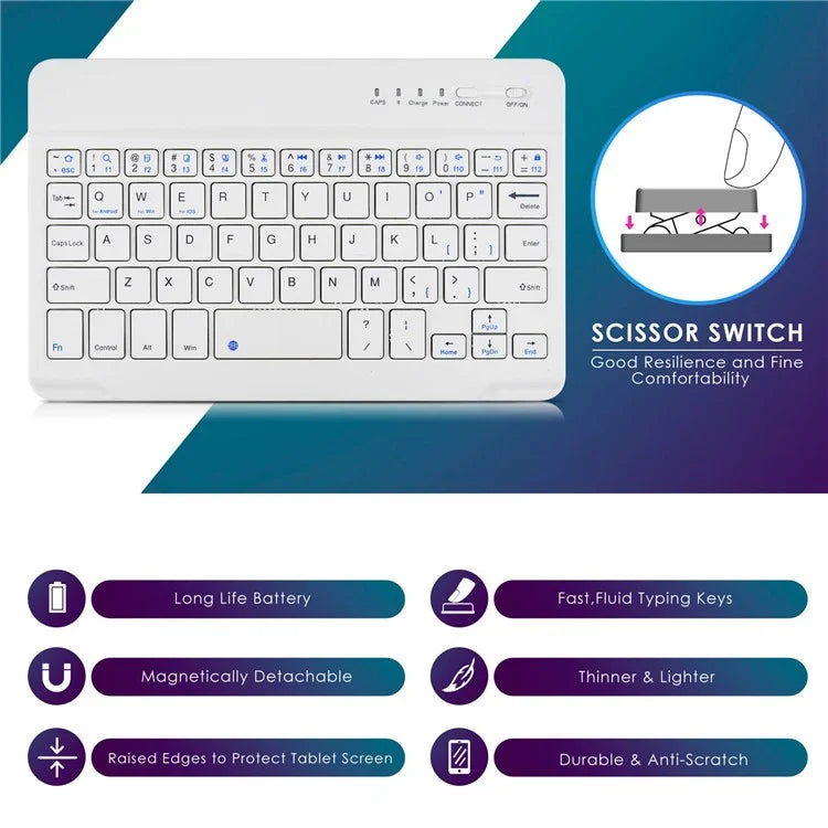 TY-3309 3 in1 Bluetooth Keyboards Tablet Leather Case Stand Cover for 7-8 inch Tablet