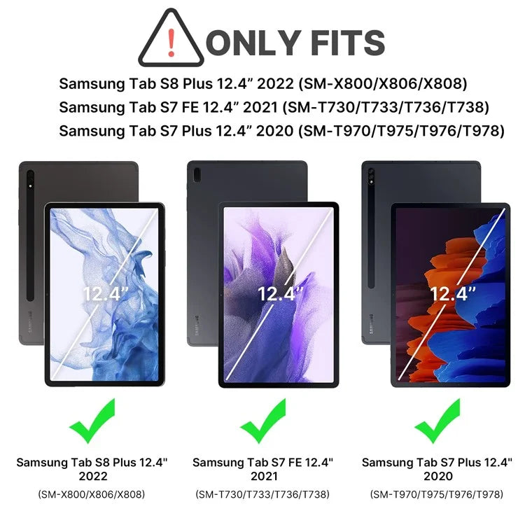 SK-780D For Samsung Galaxy Tab S8+ / S7 FE / S7+ Backlit Touchpad Bluetooth Keyboard with Protective Tablet Case
