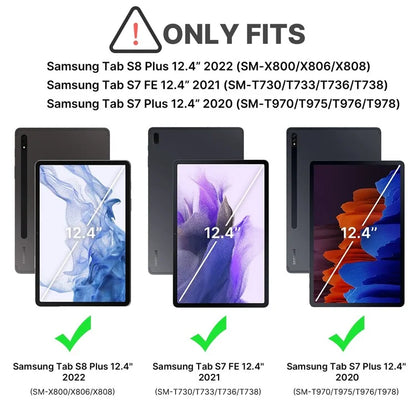 SK-780D For Samsung Galaxy Tab S8+ / S7 FE / S7+ Backlit Touchpad Bluetooth Keyboard with Protective Tablet Case