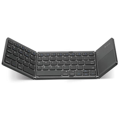 DEVIA Lingo Series Folding Wireless Keyboard with Touchpad, Portable Slim Bluetooth Keyboard for Tablets, Cell Phones, PC