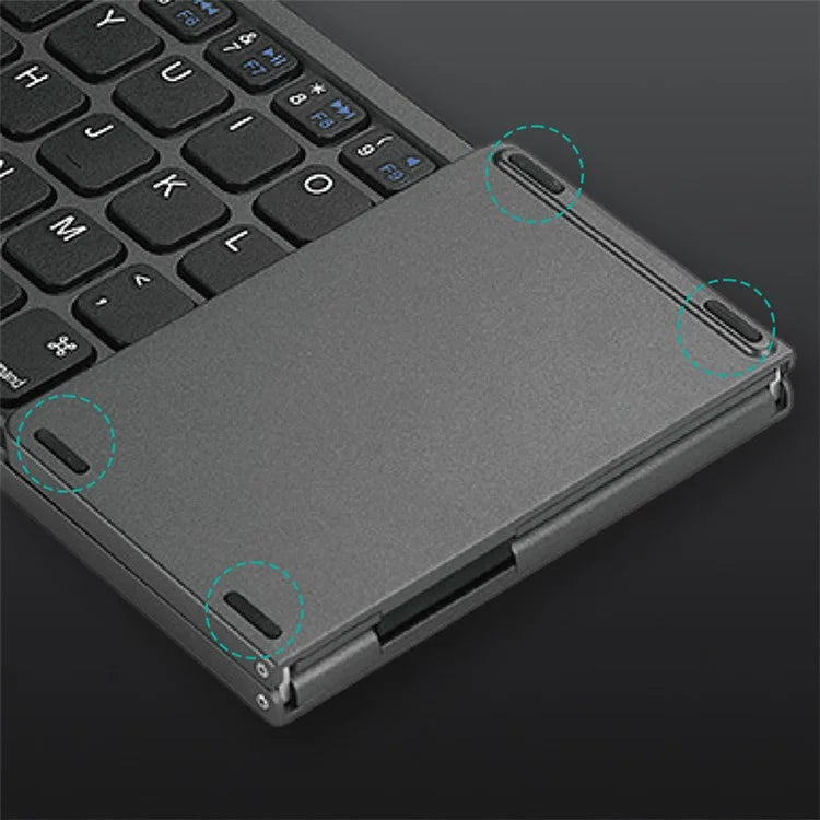 DEVIA Lingo Series Folding Wireless Keyboard with Touchpad, Portable Slim Bluetooth Keyboard for Tablets, Cell Phones, PC