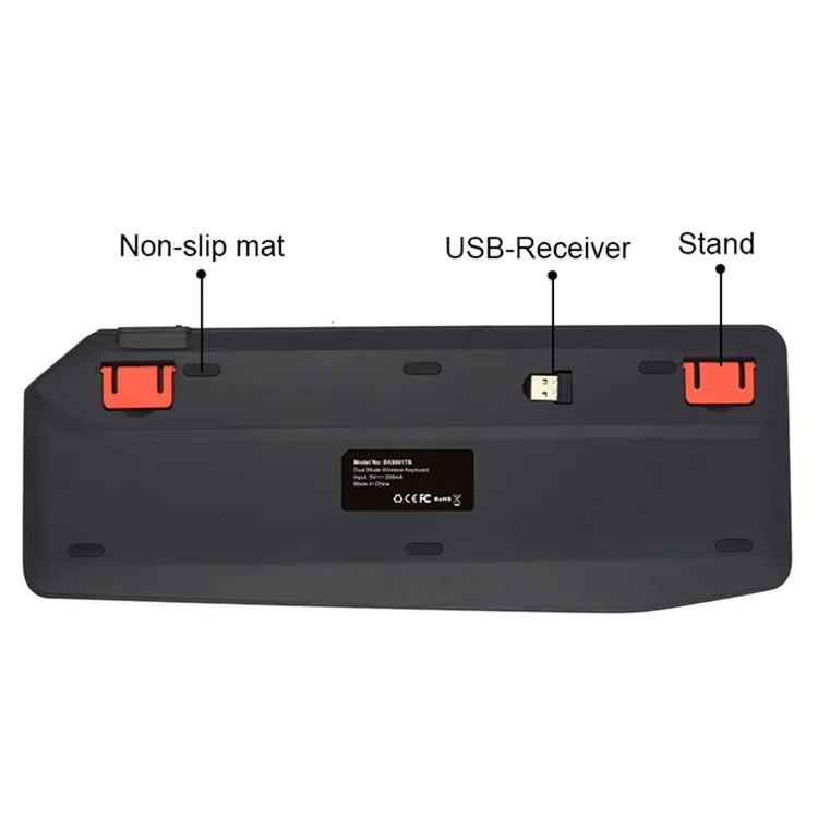 BK9801T Dual-Mode Keyboard Bluetooth 2.4G Wireless Keyboard with Touchpad for Computer, Tablet