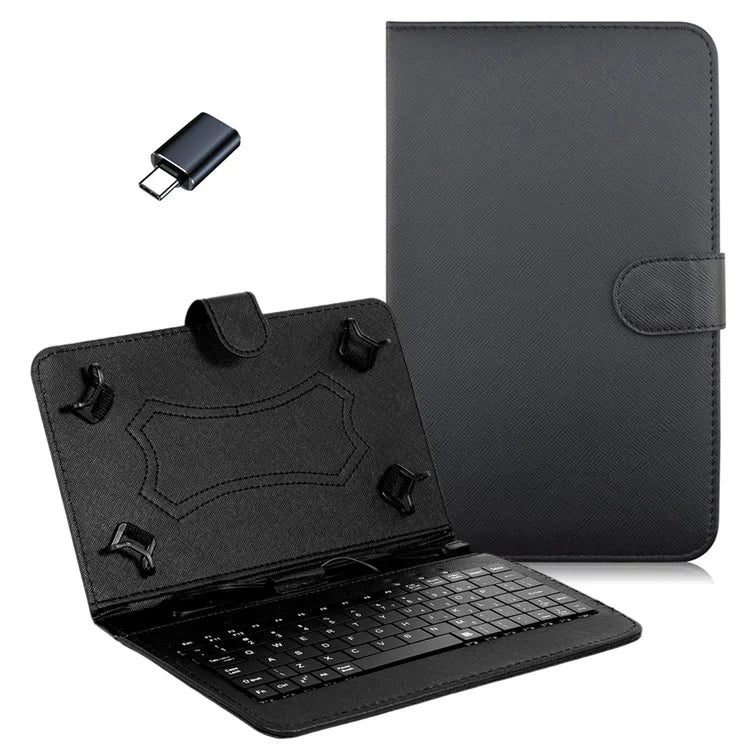 Bluetooth Keyboard Protective Case for 7-8.3 Inch Android Tablets Wireless Keyboard Case with Micro USB + USB Type-C Interface