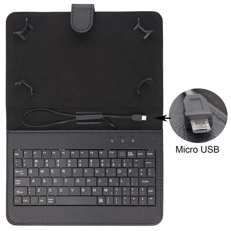 Bluetooth Keyboard Protective Case for 7-8.3 Inch Android Tablets Wireless Keyboard Case with Micro USB + USB Type-C Interface