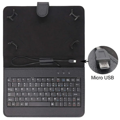 Bluetooth Keyboard Protective Case for 7-8.3 Inch Android Tablets Wireless Keyboard Case with Micro USB + USB Type-C Interface