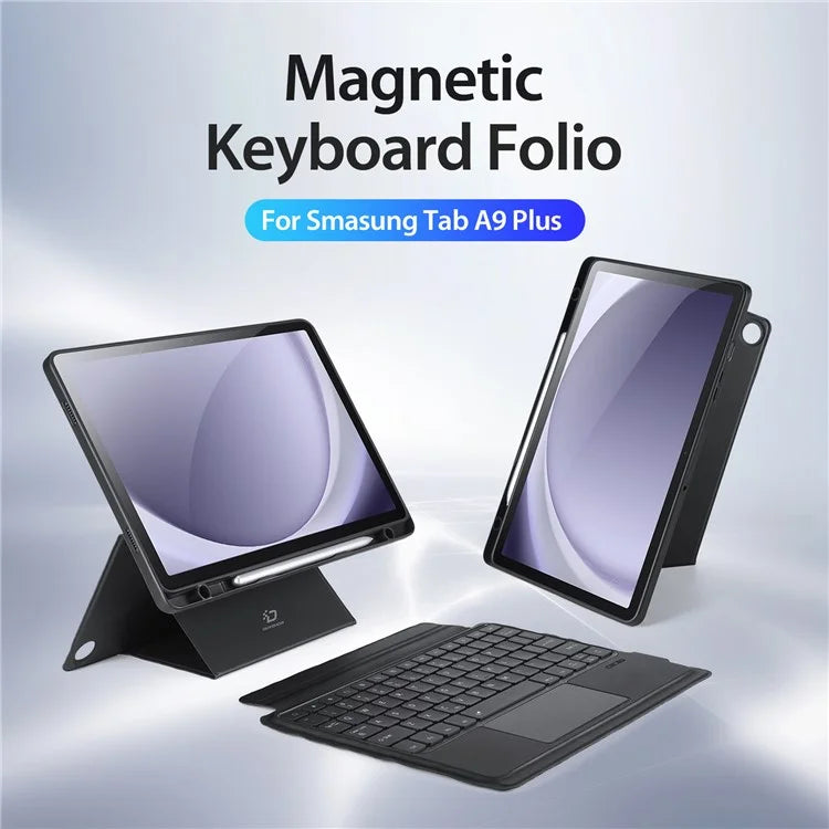 DUX DUCIS For Samsung Galaxy Tab A9+ PU Leather Case + Magnetic Detachable Keyboard with Pencil Holder
