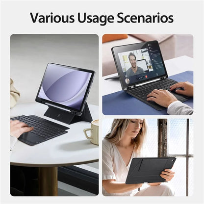 DUX DUCIS For Samsung Galaxy Tab A9+ PU Leather Case + Magnetic Detachable Keyboard with Pencil Holder