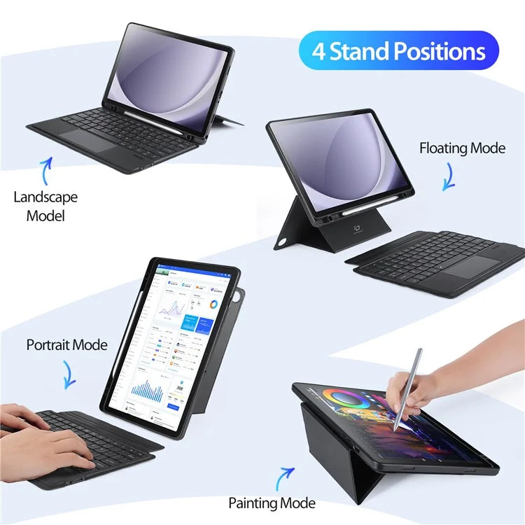 DUX DUCIS For Samsung Galaxy Tab A9+ PU Leather Case + Magnetic Detachable Keyboard with Pencil Holder