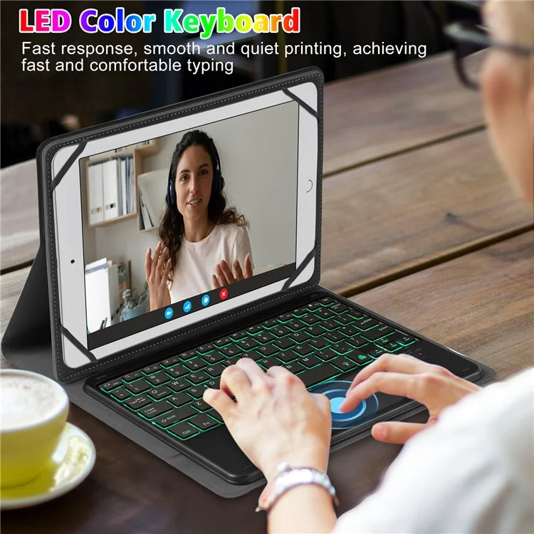 TY3316D Universal Bluetooth Keyboard Case for 9" to 11" Tablets (with Touchpad, Backlit)