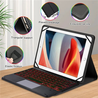 TY3316D Universal Bluetooth Keyboard Case for 9" to 11" Tablets (with Touchpad, Backlit)