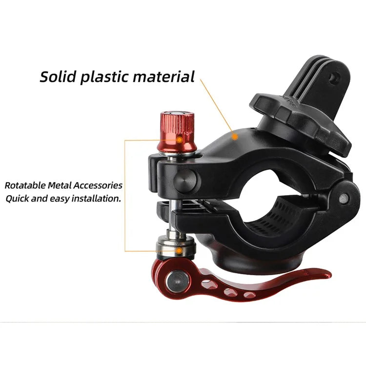SUNNYLIFE ZJ758 DJI Action 4 / GoPro 12 Bike Mount 360-Degree Rotation Handlebar Camera Holder