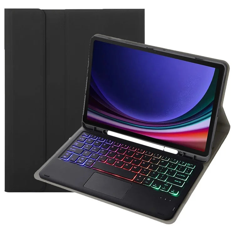 A710B-AS For Samsung Galaxy Tab S9 FE X510 / X516 Touchpad Backlit Bluetooth Keyboard Tablet Case