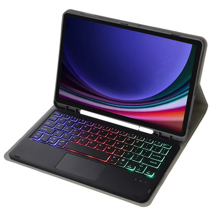 A710B-AS For Samsung Galaxy Tab S9 FE X510 / X516 Touchpad Backlit Bluetooth Keyboard Tablet Case