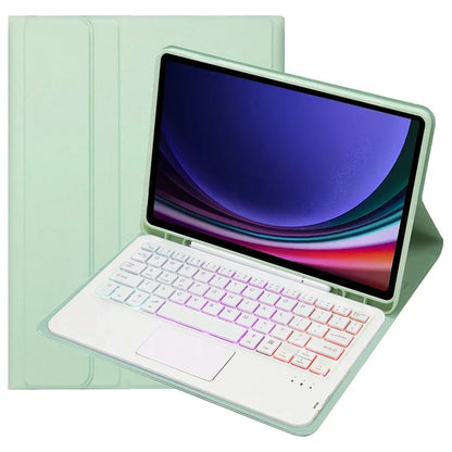 A710B-AS For Samsung Galaxy Tab S9 FE X510 / X516 Touchpad Backlit Bluetooth Keyboard Tablet Case