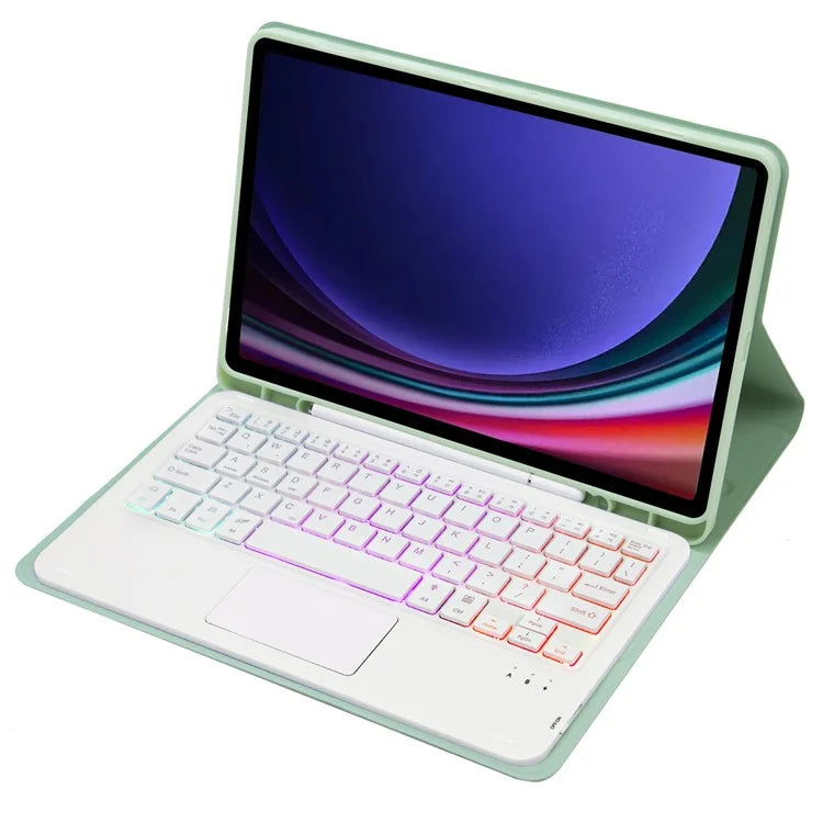A710B-AS For Samsung Galaxy Tab S9 FE X510 / X516 Touchpad Backlit Bluetooth Keyboard Tablet Case