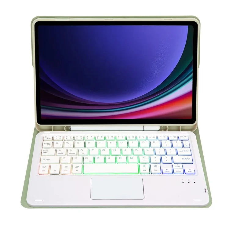 A710B-AS For Samsung Galaxy Tab S9 FE X510 / X516 Touchpad Backlit Bluetooth Keyboard Tablet Case