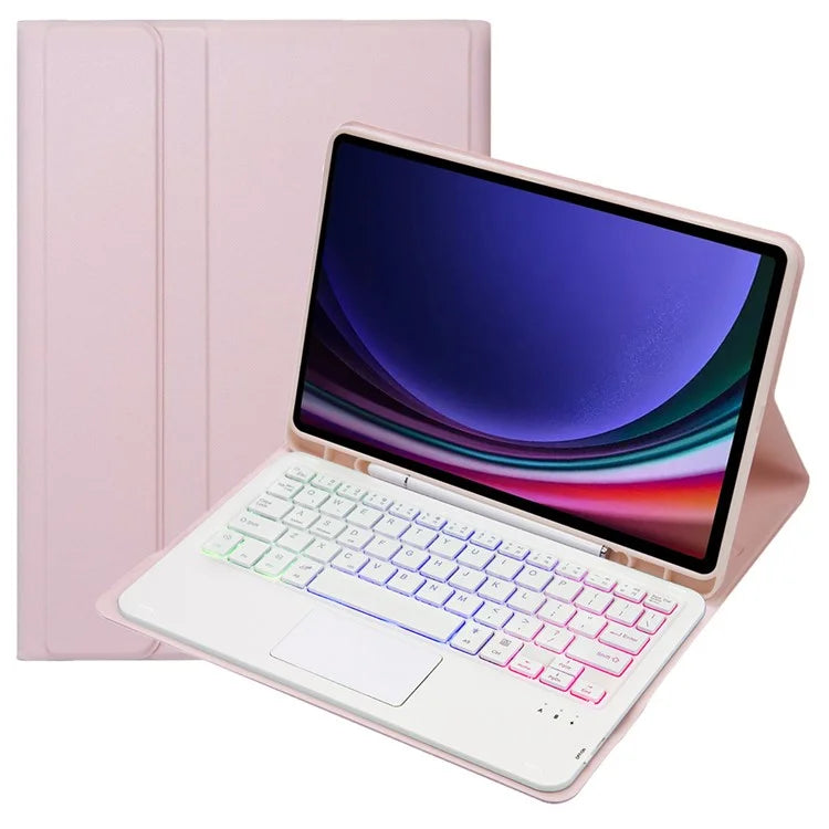 A710B-AS For Samsung Galaxy Tab S9 FE X510 / X516 Touchpad Backlit Bluetooth Keyboard Tablet Case