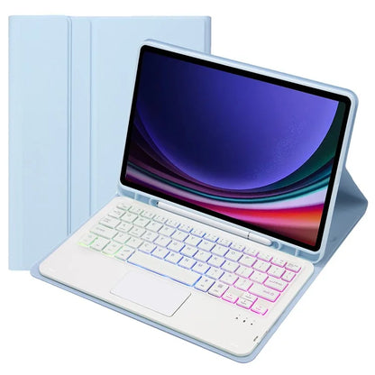A710B-AS For Samsung Galaxy Tab S9 FE X510 / X516 Touchpad Backlit Bluetooth Keyboard Tablet Case