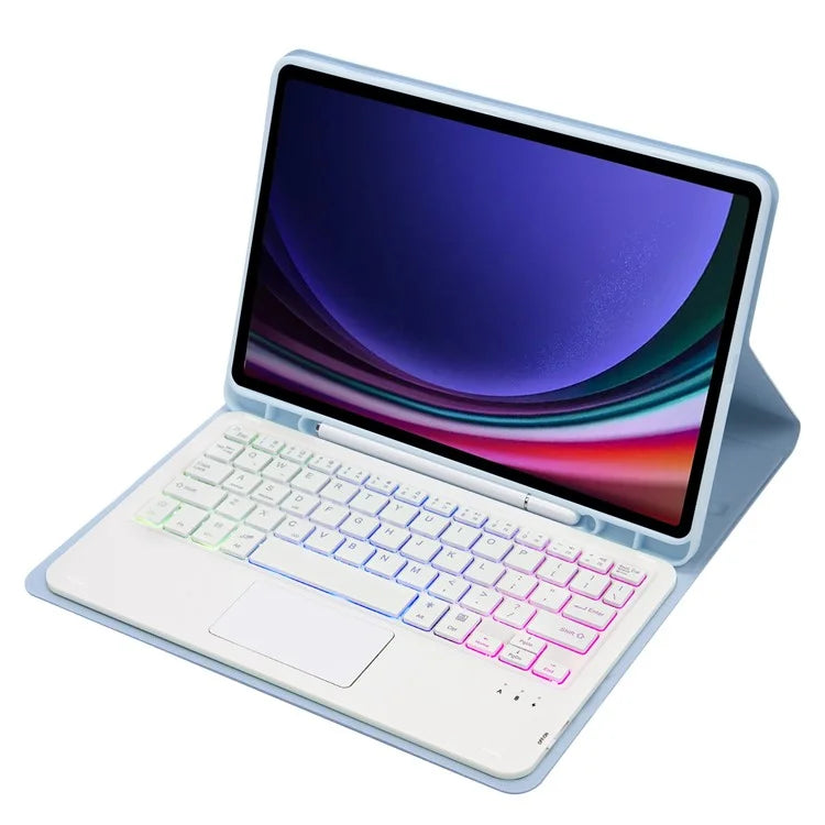 A710B-AS For Samsung Galaxy Tab S9 FE X510 / X516 Touchpad Backlit Bluetooth Keyboard Tablet Case