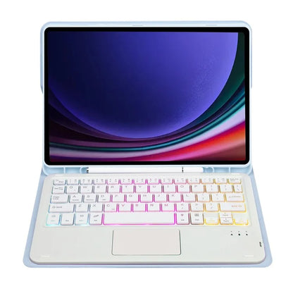 A710B-AS For Samsung Galaxy Tab S9 FE X510 / X516 Touchpad Backlit Bluetooth Keyboard Tablet Case