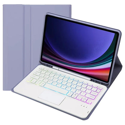A710B-AS For Samsung Galaxy Tab S9 FE X510 / X516 Touchpad Backlit Bluetooth Keyboard Tablet Case