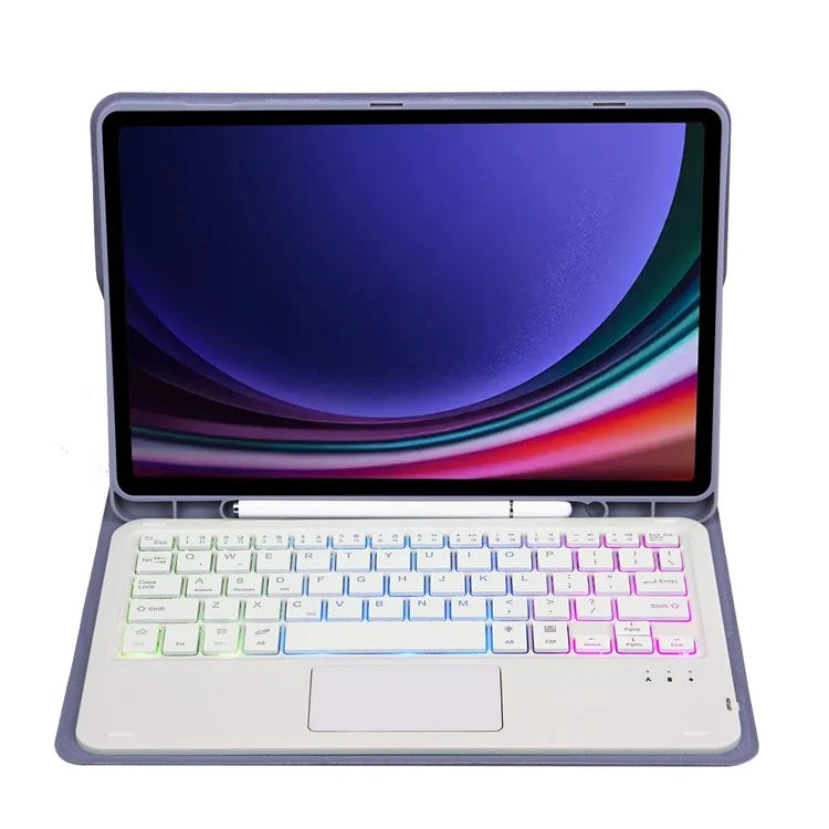 A710B-AS For Samsung Galaxy Tab S9 FE X510 / X516 Touchpad Backlit Bluetooth Keyboard Tablet Case
