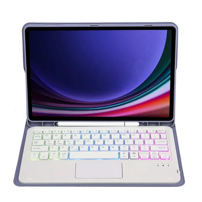A710B-AS For Samsung Galaxy Tab S9 FE X510 / X516 Touchpad Backlit Bluetooth Keyboard Tablet Case
