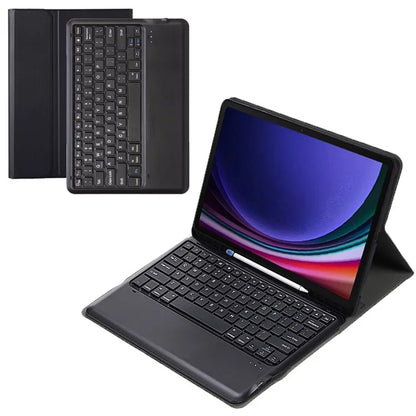 A810B For Samsung Galaxy Tab S9 FE+ 12.4" X610 / X616 Detachable Bluetooth Keyboard Case Pencil Slot Tablet Case