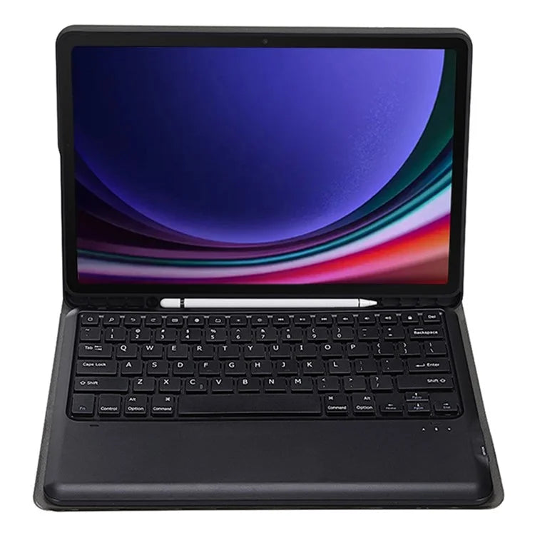A810B For Samsung Galaxy Tab S9 FE+ 12.4" X610 / X616 Detachable Bluetooth Keyboard Case Pencil Slot Tablet Case