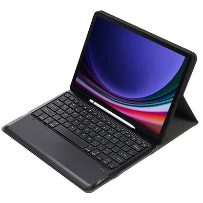 A810B For Samsung Galaxy Tab S9 FE+ 12.4" X610 / X616 Detachable Bluetooth Keyboard Case Pencil Slot Tablet Case
