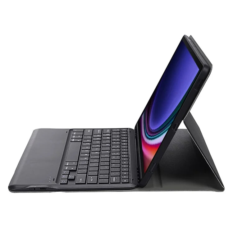 A810B For Samsung Galaxy Tab S9 FE+ 12.4" X610 / X616 Detachable Bluetooth Keyboard Case Pencil Slot Tablet Case