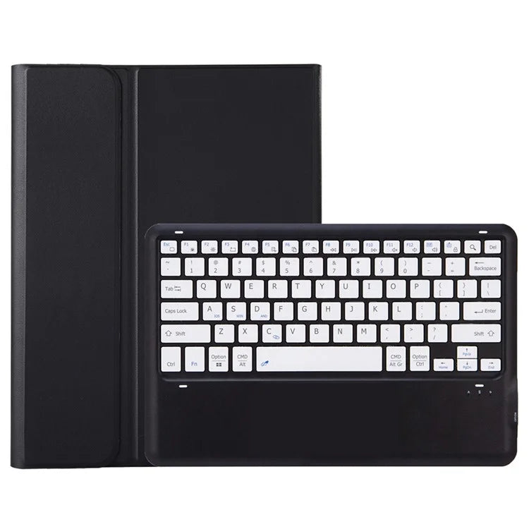 A810B For Samsung Galaxy Tab S9 FE+ 12.4" X610 / X616 Detachable Bluetooth Keyboard Case Pencil Slot Tablet Case / Black+White