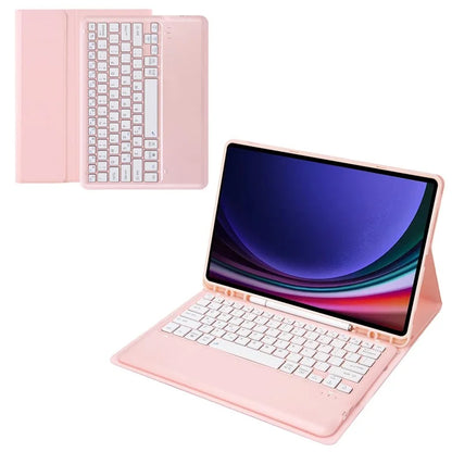 A810B For Samsung Galaxy Tab S9 FE+ 12.4" X610 / X616 Detachable Bluetooth Keyboard Case Pencil Slot Tablet Case