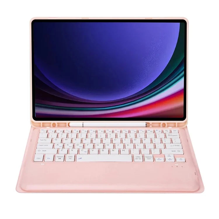 A810B For Samsung Galaxy Tab S9 FE+ 12.4" X610 / X616 Detachable Bluetooth Keyboard Case Pencil Slot Tablet Case