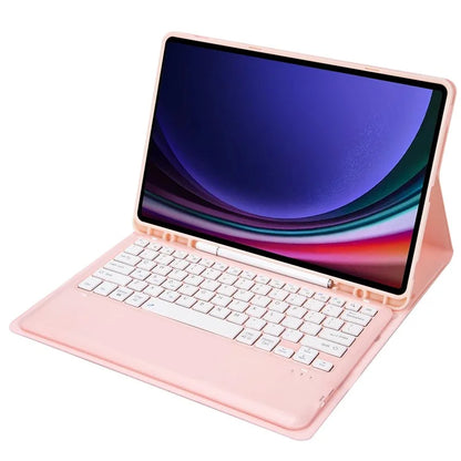 A810B For Samsung Galaxy Tab S9 FE+ 12.4" X610 / X616 Detachable Bluetooth Keyboard Case Pencil Slot Tablet Case